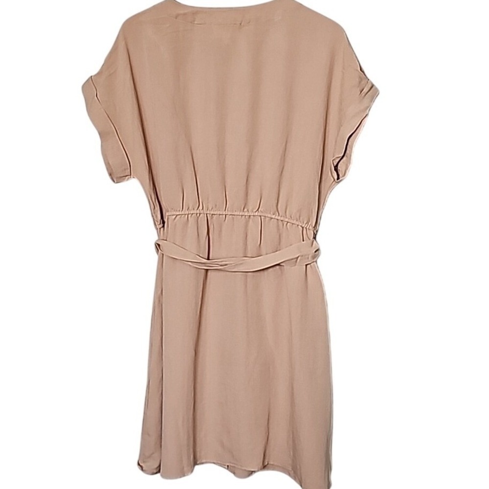 Perch Blu Pepper Summer NWT 1X Khaki Button Front Short Sleeve Casual Dress - Picture 9 of 9